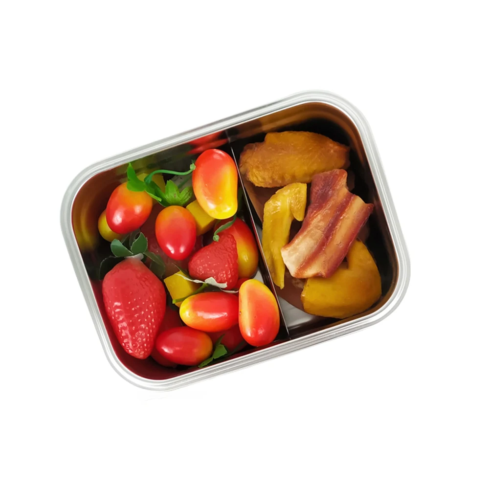 LIHONG Custom logo 304 stainless steel lunch box kids bento box compartment snack metal food container
