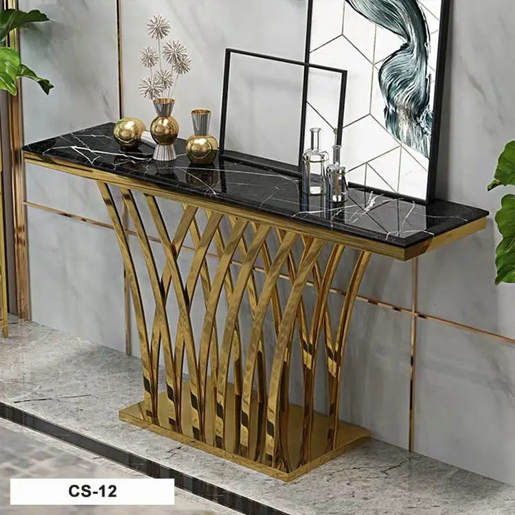 Modern Home Furniture Concrete Marble Entrance Hall Table Console for Living Room