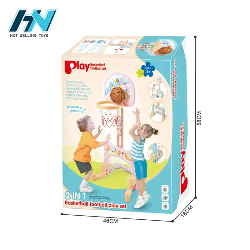 
Kids sport game indoor 2 in 1 football door rack basketball toy set 