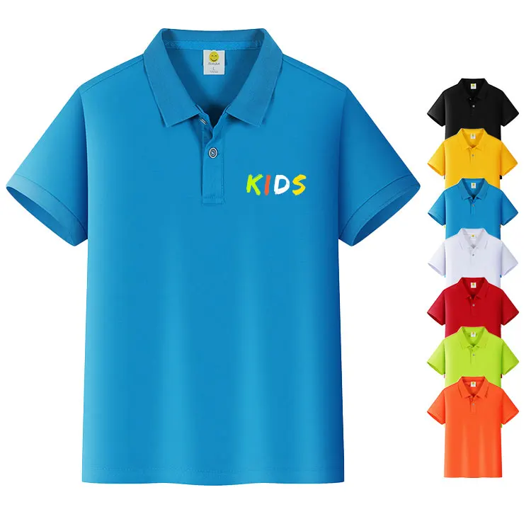 Wholesale School Uniforms Summer Boys Girls 100% Cotton Polo T-shirts For Fids Blank Custom Logo Plain T Shirts Kids Polo Shirts