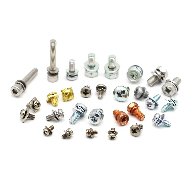 GB 9074.13 Hex Head cross recessed Screw with Flat Washer and Spring Washer cross recessed Screw