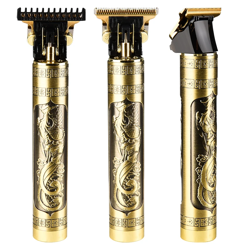 T9 rechargeable T-shaped stainless steel blade with retro body design for home hair trimmer