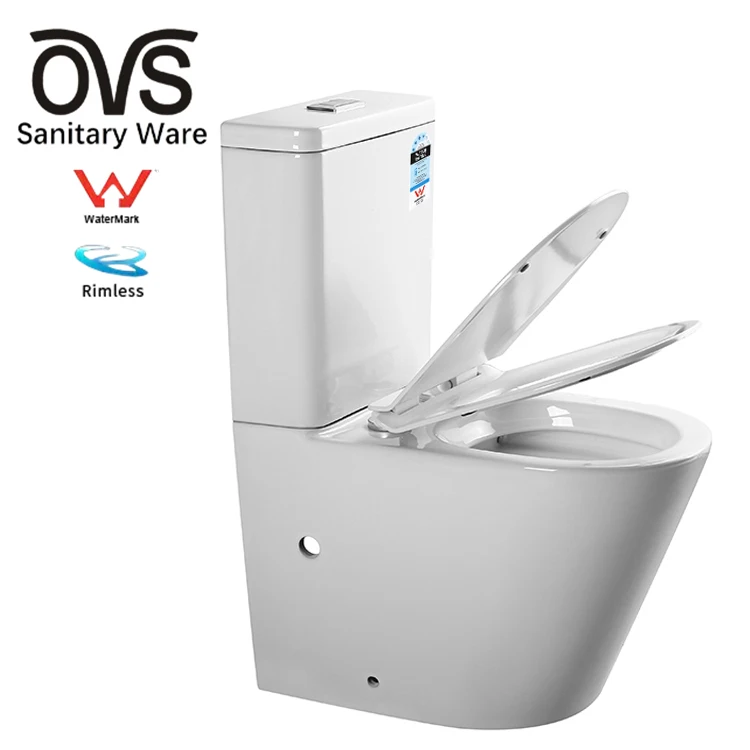 OVS Watermark Australia Advanced Technology Toilet Ceramic Bathroom Wc Matt White Color Australian Two Pieces Toilets