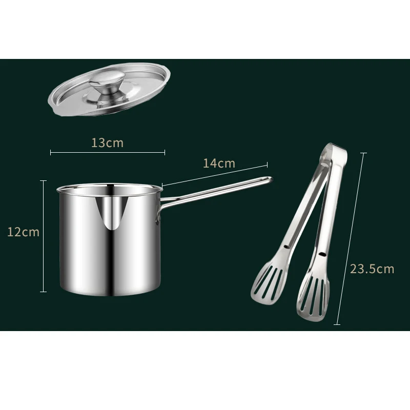 Modern Design Stainless Steel Nonstick Deep Fryer Large Capacity Potato Fryer French Fries Kitchen Cookware Set Gas Stove