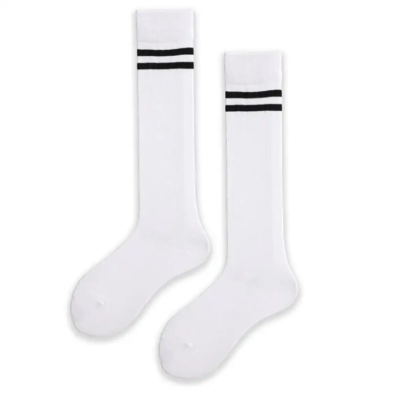 Striped Knee High Socks for Women Girls Wholesale Fashion Student April Summer Thin Sport Cotton Long Ankle Socks