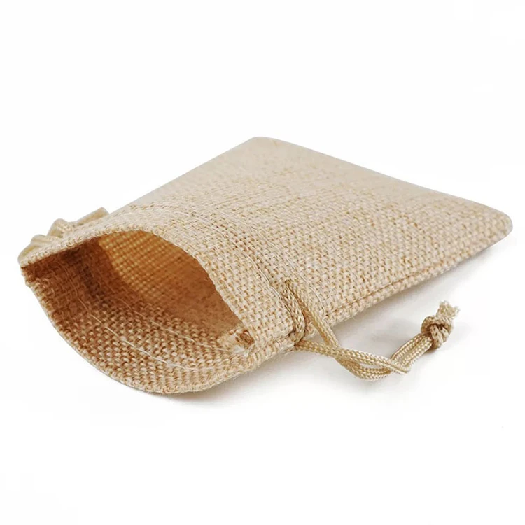 Custom Printing Coffee Beans Peanut Candy Seed Storage Jute Drawstring Bag