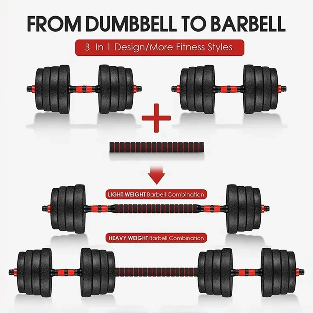 Adjustable Dumbbells 20 to 90 lbs Free Weight Set with Connector 4 in1 Dumbbells Set Used as Barbell Kettlebells Push up Stand