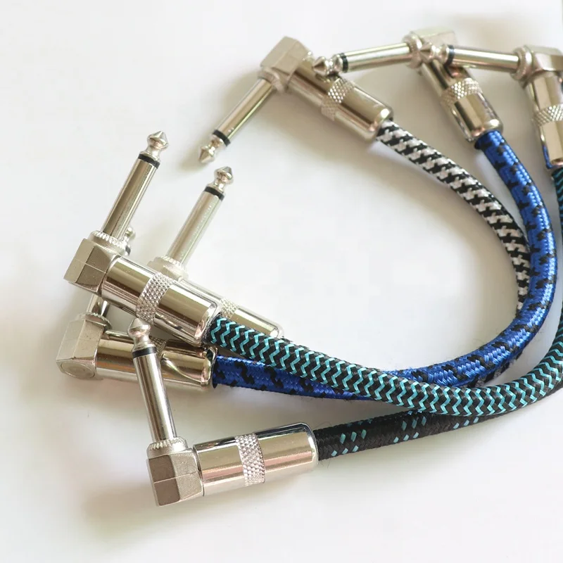 6.35mm Noiseless 15cm Braided Wire Guitar Patch Cables For Pedalboard Patch Cable Custom audio cable from china supplier
