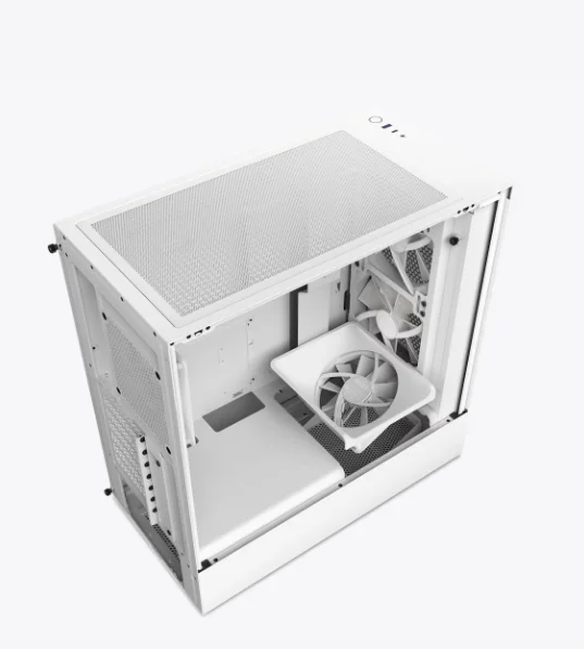 Hot Selling NZXT H5 Flow Black/white with RGB fans inside Middle Tower ATX Case Gaming Computer Case for Gaming PC