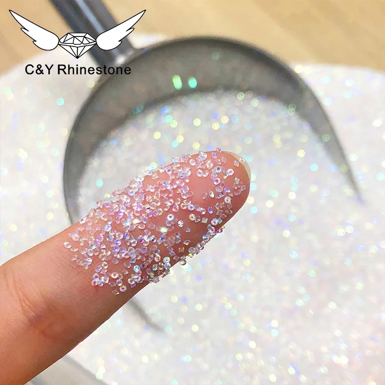 CY 1.2mm Crystal AB Pixie Dust Jar Glass Small Stone Glass Crystal For Nail Art