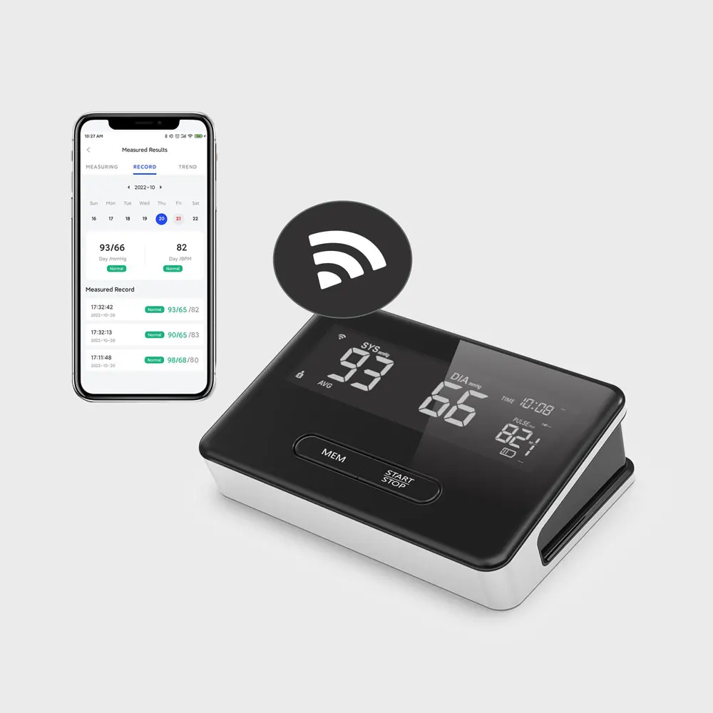 Rechargeable automatic upper Arm Blood Pressure Monitor arrhythmia detection with bluetooth  CE and 510K certified