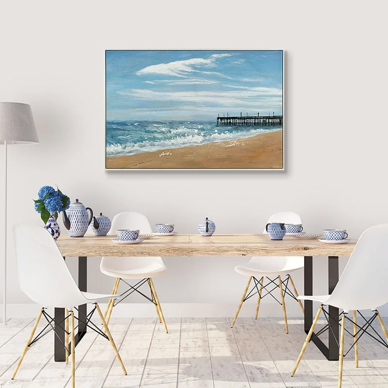 Handmade Canvas Painting Decorative Home Decor Frame Decoration Seascape Paintings