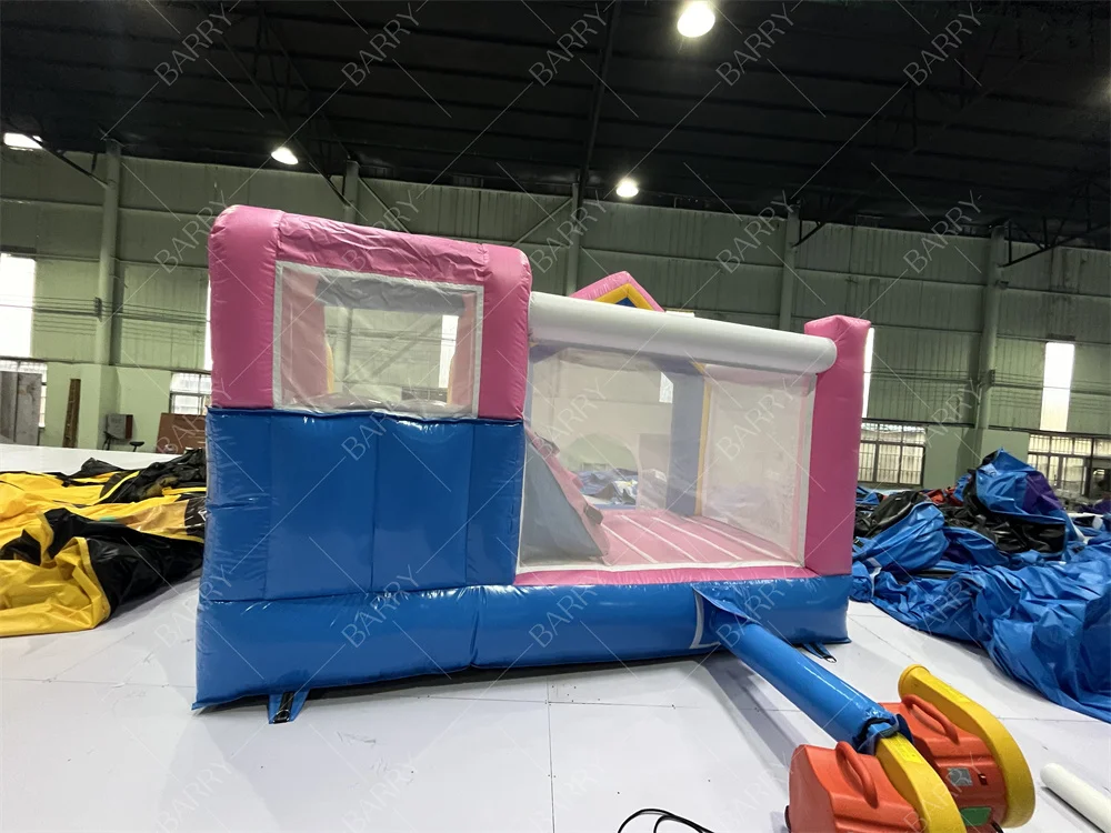 2024 Hot Sale Pink Princess Inflatable Bouncy House With Slide Combo Custom Made Comic Bounce Jump Castle With Air Blower