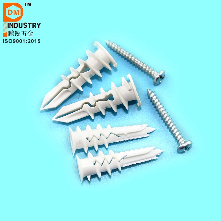 Plastic Self Drilling Drywall Anchors,#8 Threaded Wall Anchors and Screws Kit, Holding Up to 50 Pounds for Hanging and Mounting