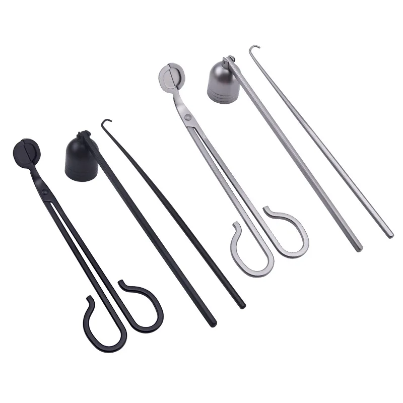 Candle Wick Trimmer Cutter Wick Dipper 3 in 1 Candle Accessory Set with Velvet Bag Storage