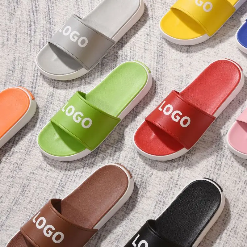 Outdoor Indoor Flip-flops Slippers 3D Printed Logo PVC Footwear Slippers For Men And Women