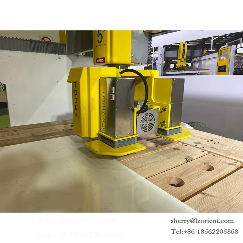 5 Axis Cnc Stone Saw bridge Cutting Machine Vacuum Suction Sup With Automatic Multifunction 5 Axis Stone Machinery