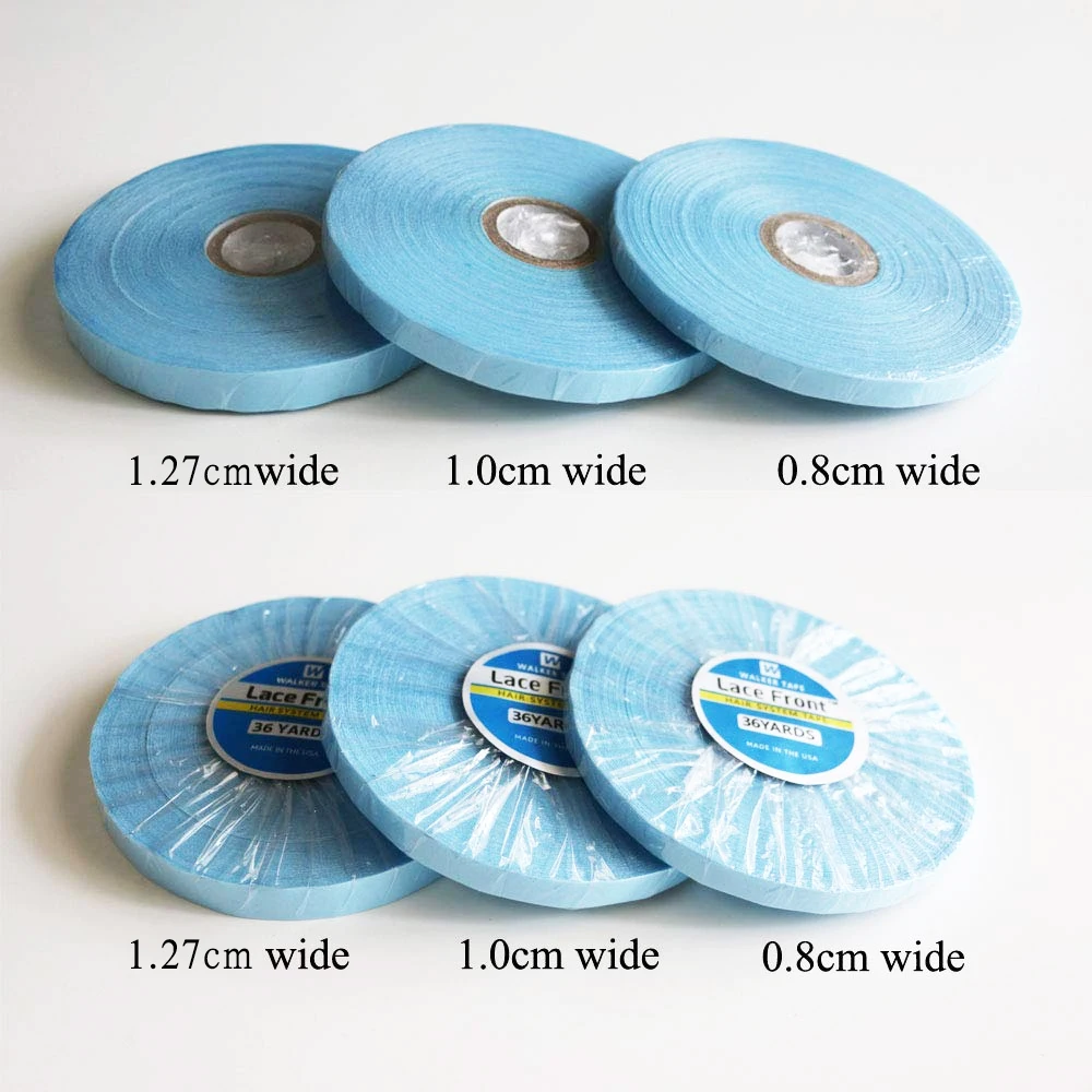 3/12/36 Yards Front Lace Wig Glue Waterproof Double-Sided Tape Strong Hold Wig Glue for Tape Hair Extension Tape Blue Color