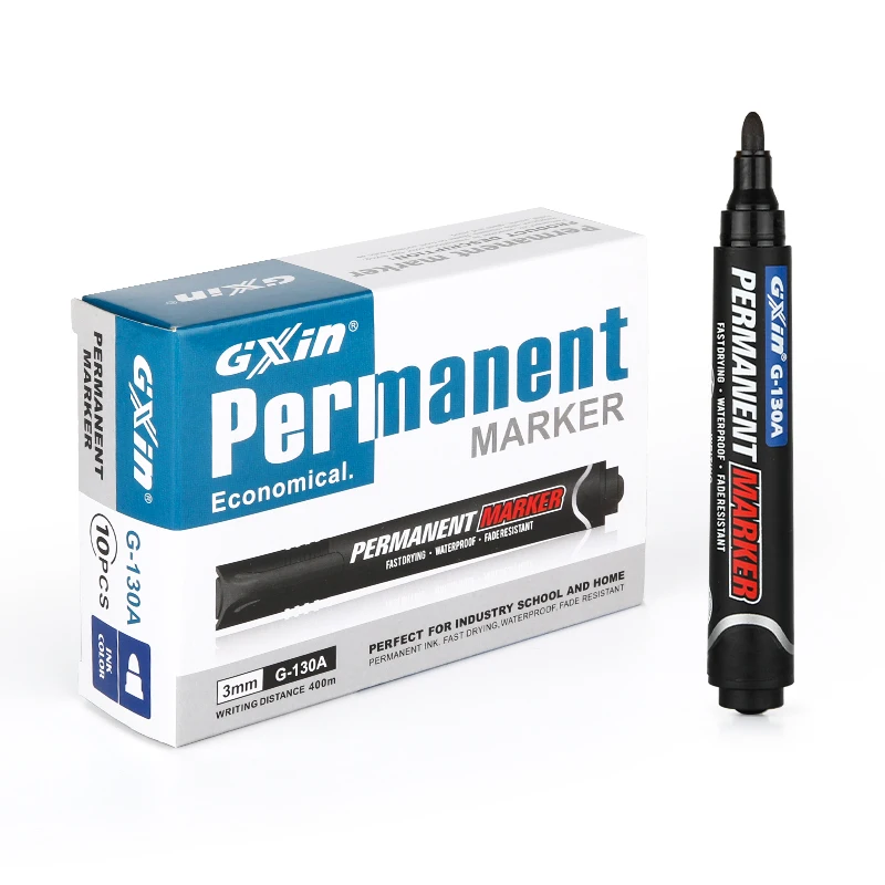 Gxin G-130A Factory price Custom permanent marker pen set large capacity Waterproof Oil Based Permanent Marker Pen