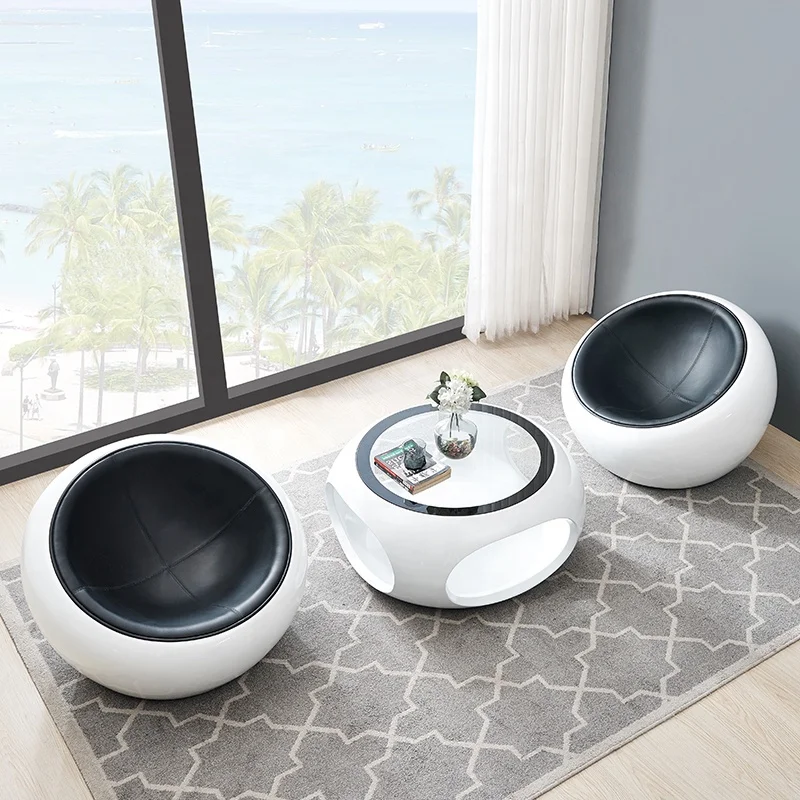 Modern soft cushion fiberglass egg ball chair