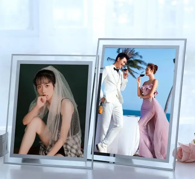 Amazon hot selling Cheap Glass Transparent Photo Frame Albums