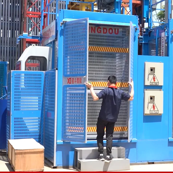 double cages building site elevator sc200200 construction hoist