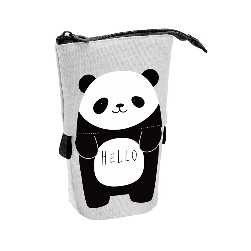fashion stationary kids milk popcorn panda cartoon telescopic pop up pencil case stand up pencil pouch bag