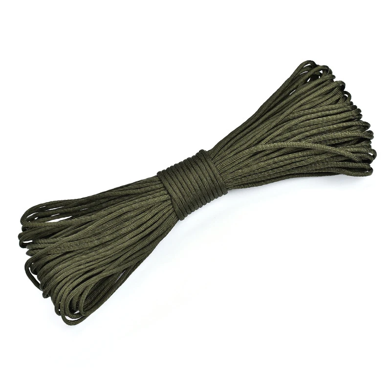 Qibu Camping Utensil Organizer Rope 550 Catenary Umbrella Line 9 Core Nylon Braided Clothesline Outdoor Rescue Car Rope