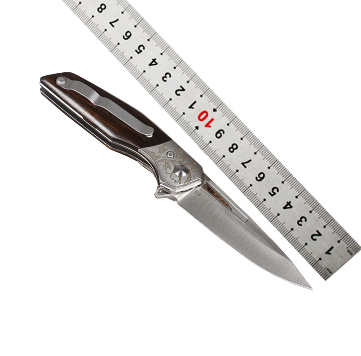 OEM High quality camping hunting wood pocket folding tactical knife survival tool knives wholesale