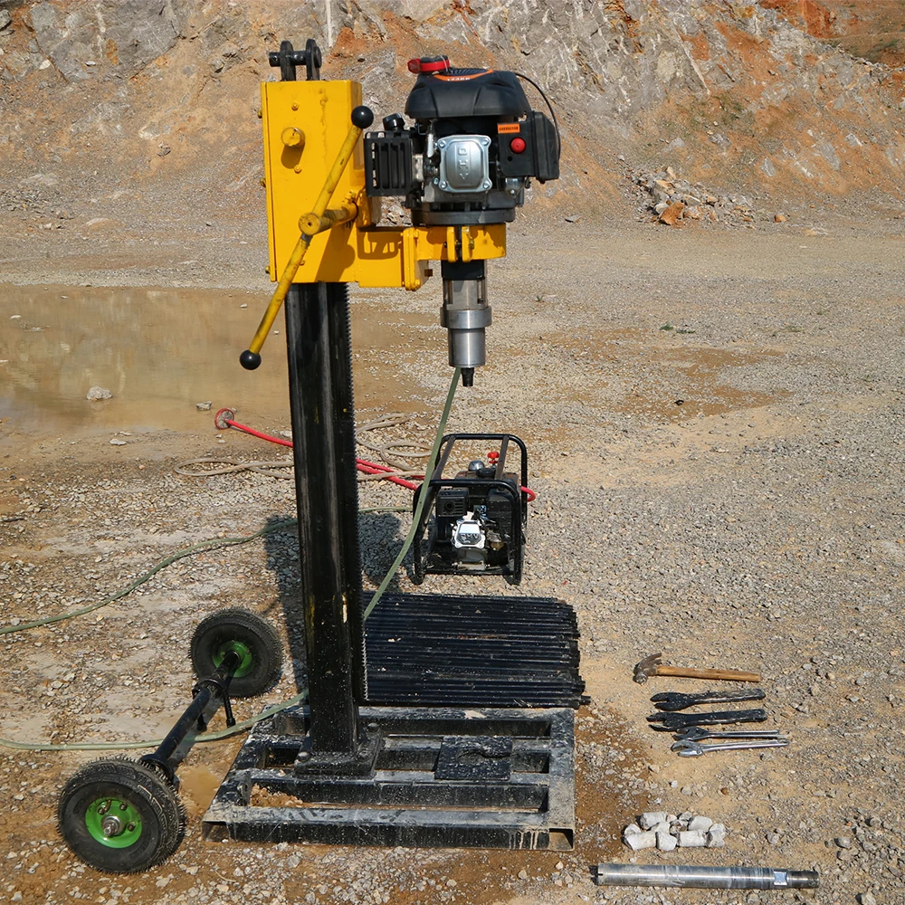 CE ISO Certified Portable Borehole Drilling Machine Power Hammer Drills for Drill Steel Multi Function Removable Ore Gas Engine