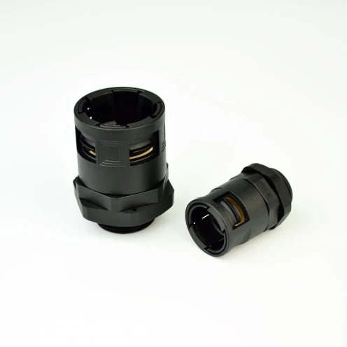 Plastic waterproof cable gland straight connector for flexible conduit