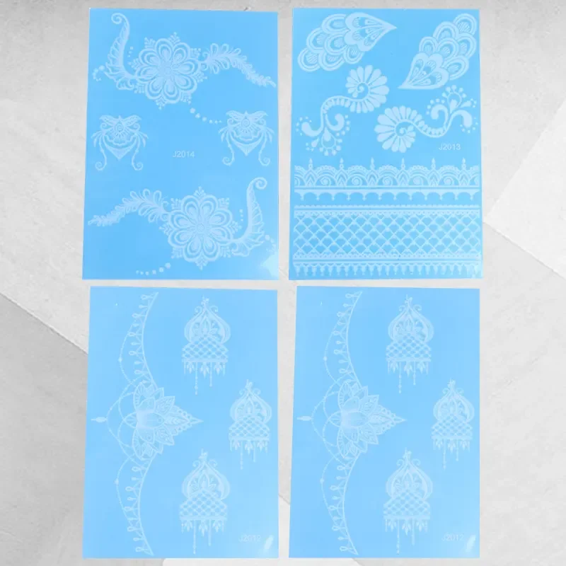 Customized Art Disposable Beauty Colorful Tattoo Sticker 3D White Waterproof Henna Temporary Tattoo Paper