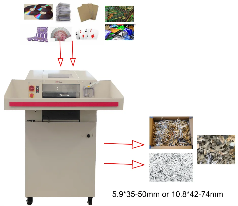 SP428C CD Paper Document Double Shaft Shredder 150-200 Sheets Paper Each Time Industrial Paper Shredder