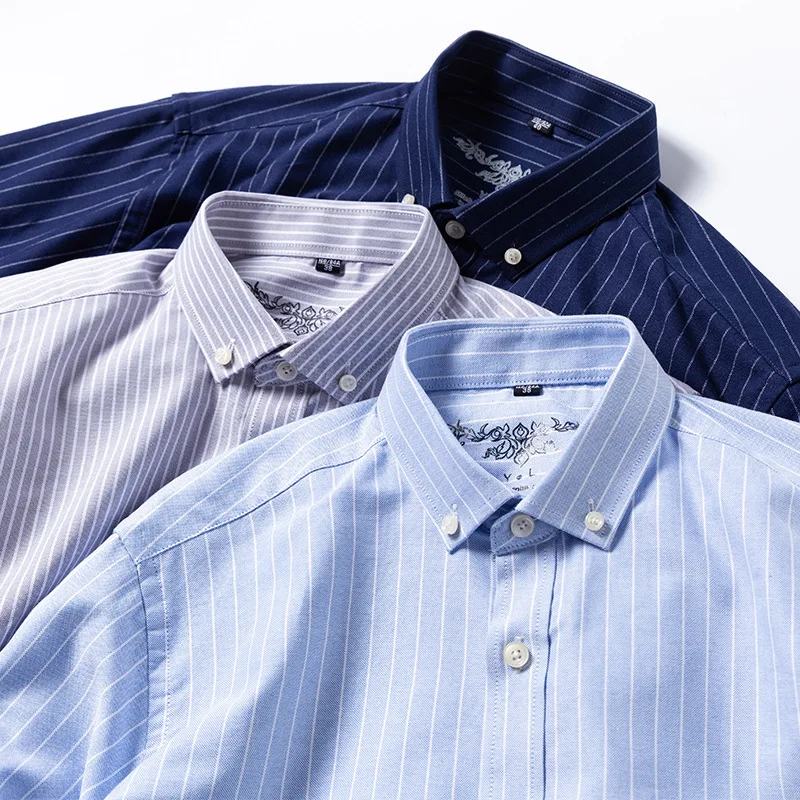 2020 new Spring trendy embroidered Oxford plaid shirts