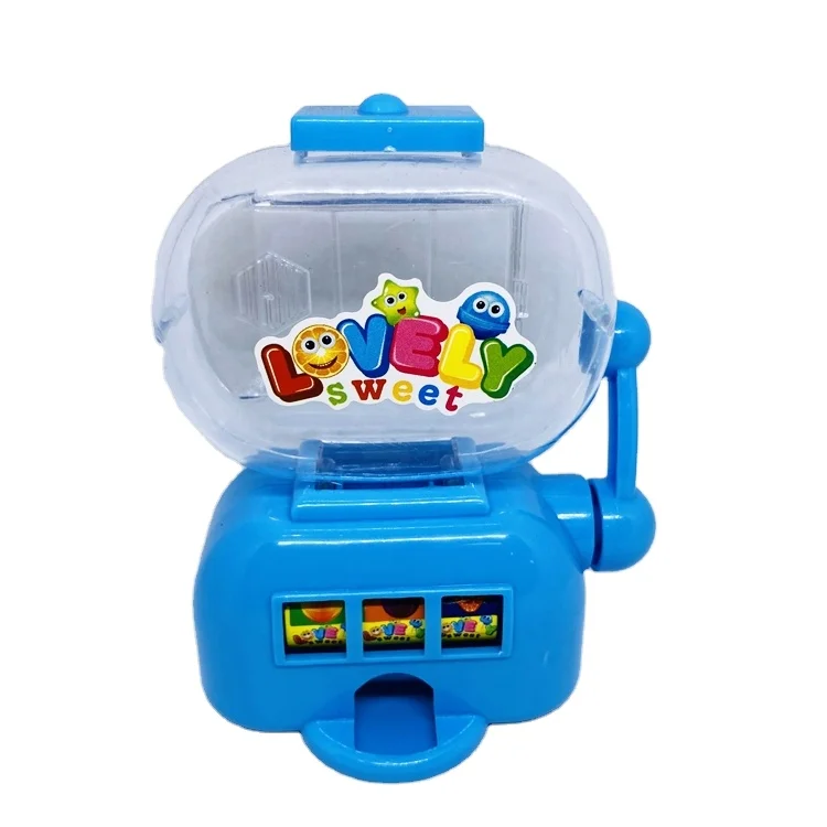 Игровой автомат из голубого пластика для конфет и игрушек
