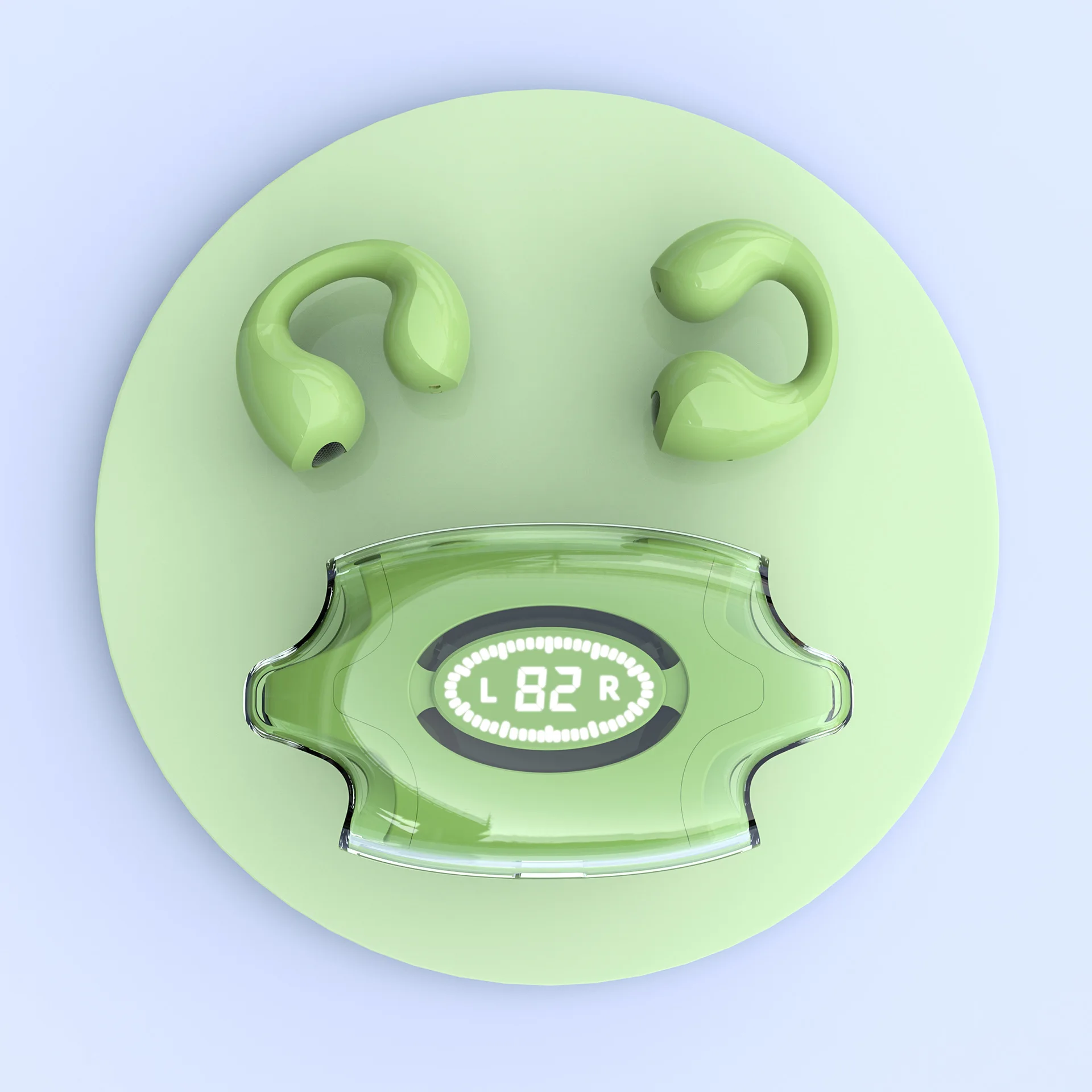 E88 Ear Hook Digital Display Screen Transparent Waterproof Portable Sports Running OWS Wireless Earphone Hot Selling Earbuds New