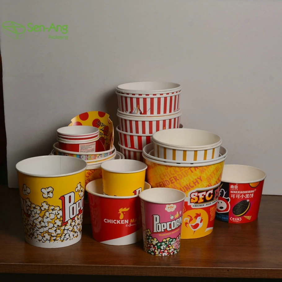 SenAng05 Factory Direct Sale Hot Packaging 32Oz 46Oz 64Oz Paper Box Noodle Soup Kraft Cup Fried Chicken Bucket