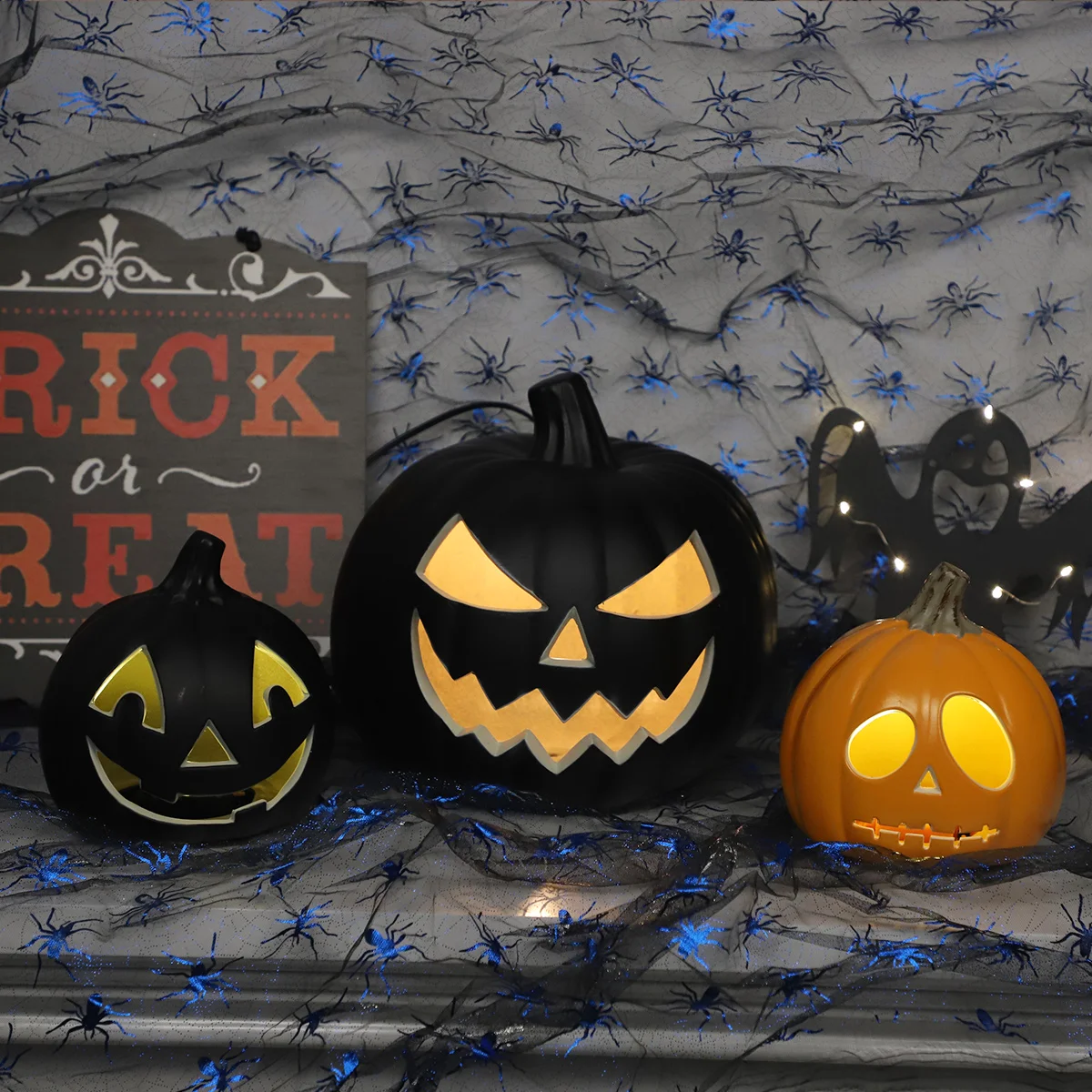 Dining halloween decorations transparent plastic halloween pumpkins pumpkin shaped pots
