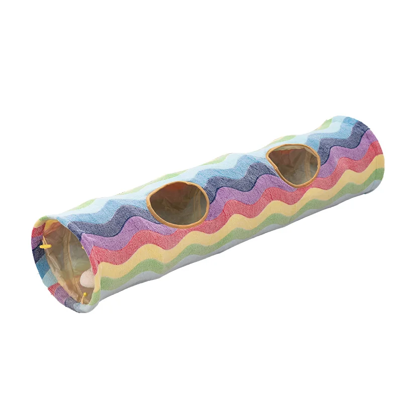 Hot Sale Fun Interactive Pet Cat Play Tunnel Pet Toys Collapsible Cat Tunnel with Removable Plush Cushion