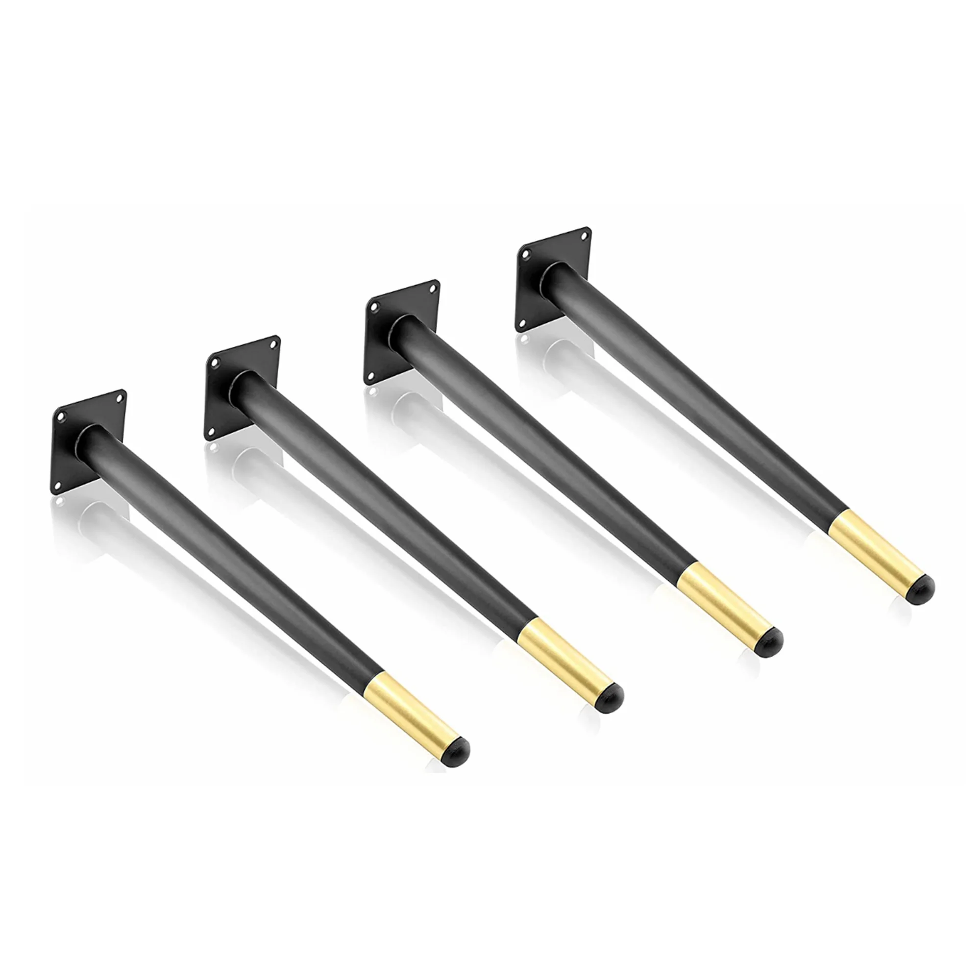 Steel Furniture Table Leg Round Tapered Sofa Legs, Slant Metal Cabinet Feet Furniture Leg Hardware for Coffee Table