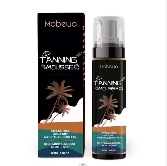 Private Label Sun Tanning Foam Self Tanner Dark Deep Self Tanning Mousse with Tanning Tools