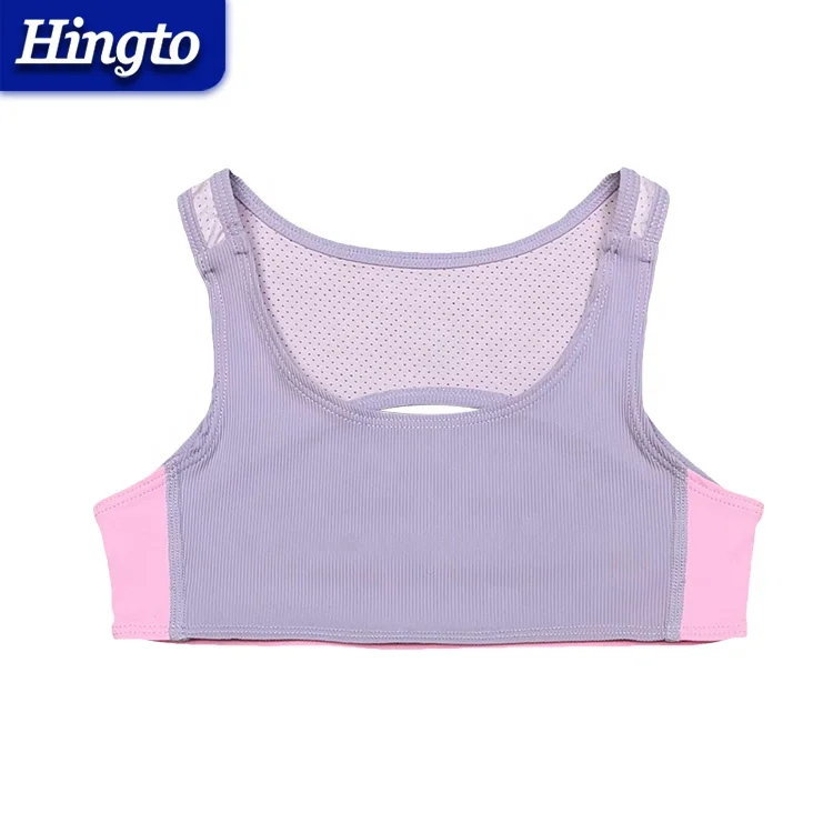 New Design Gymnastic Teen Kids Teenage School Tank Top Soft Cotton Young Children Sports Bras For Toddler Girls
