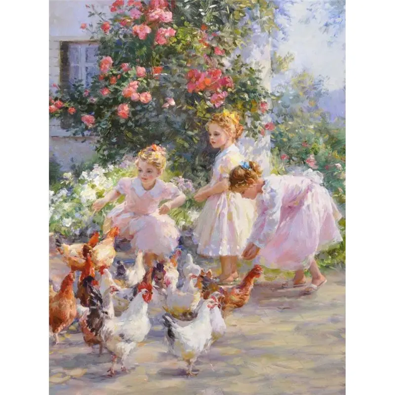 Best-selling lovely children pattern design customized made diy digital oil painting by numbers without frame