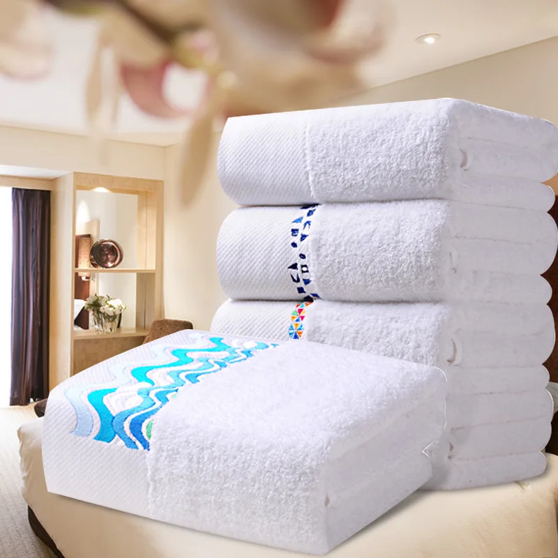 Luxury Hotel Towel 100% Cotton High Quality No Embroidery High Absorbent Bath Towel With Custom Logo