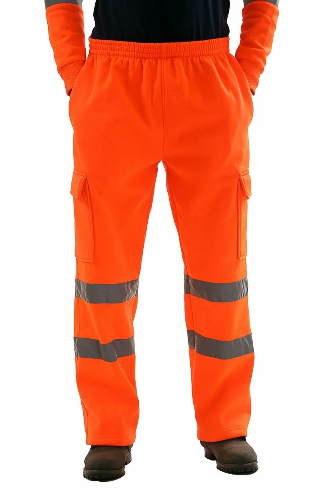 HBC Wholesale Custom Logo Printed Multi pockets Work Pants Men Reflective Hi Vis Workwear Trousers Safety Work Trousers
