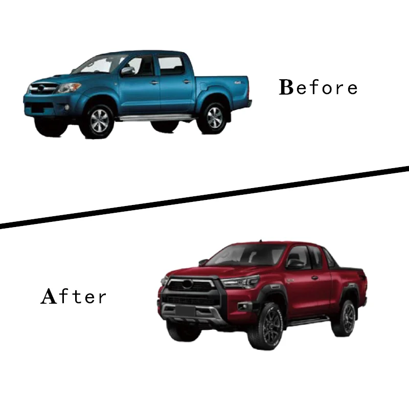Hilux Vigo 2005-2015 Upgrade to 2021 Revo Rocco Facelift bodykit Accessories Body Kit For vigo to revo