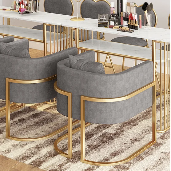 Modern Style Cheap Beauty Salon marble table Manicure chair Nail Tables metal chair hair salon With Fan Nail Tables