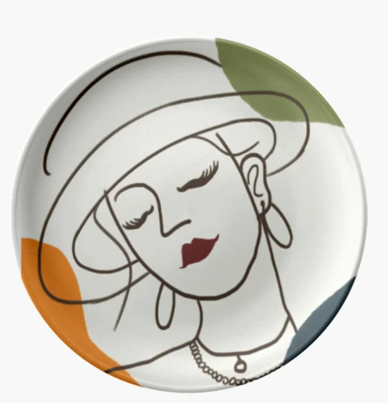 Nordic Porcelain Plate Modern Nordic Sketch Ceramic Dish Sets ceramics plates dinnerware	Dinner Plates Sets Dinnerware