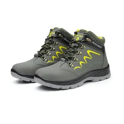 Custom water resistant Steel toe work shoes hiking men microfiber anti slip anti puncture sport sneaker work safety shoes