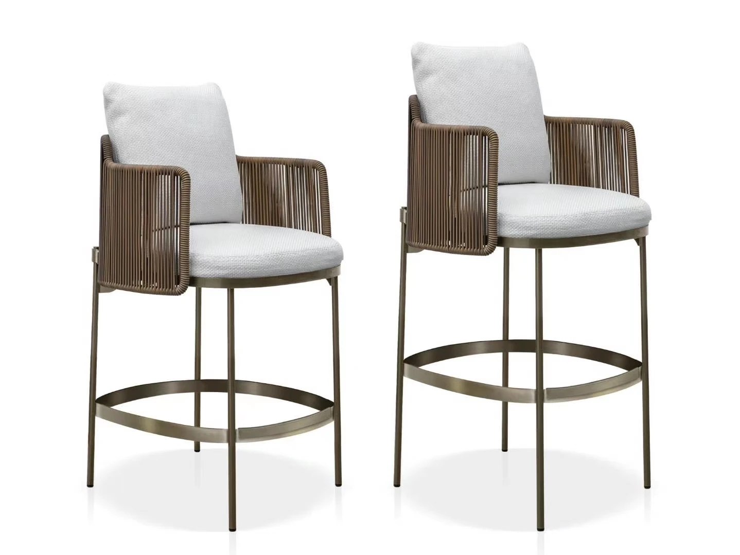 Modern Design Outdoor Aluminum Chair Aluminum and Rattan Bar Chair with cushions